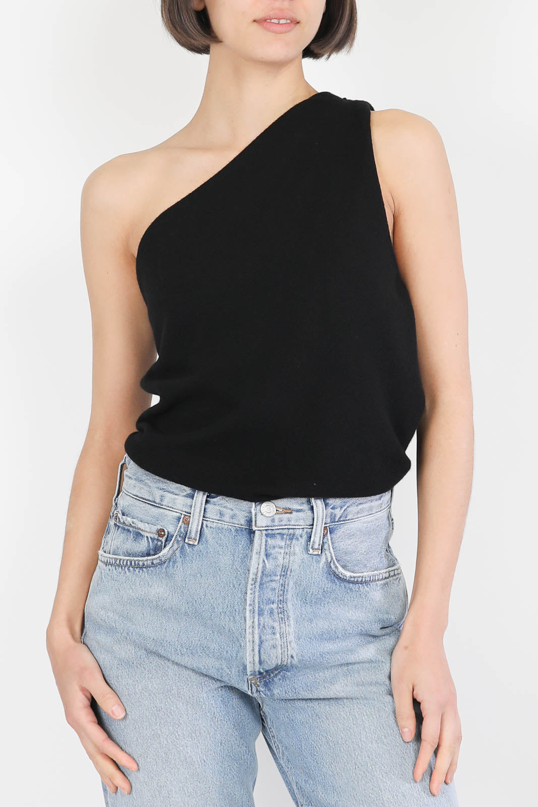Top with open back in black