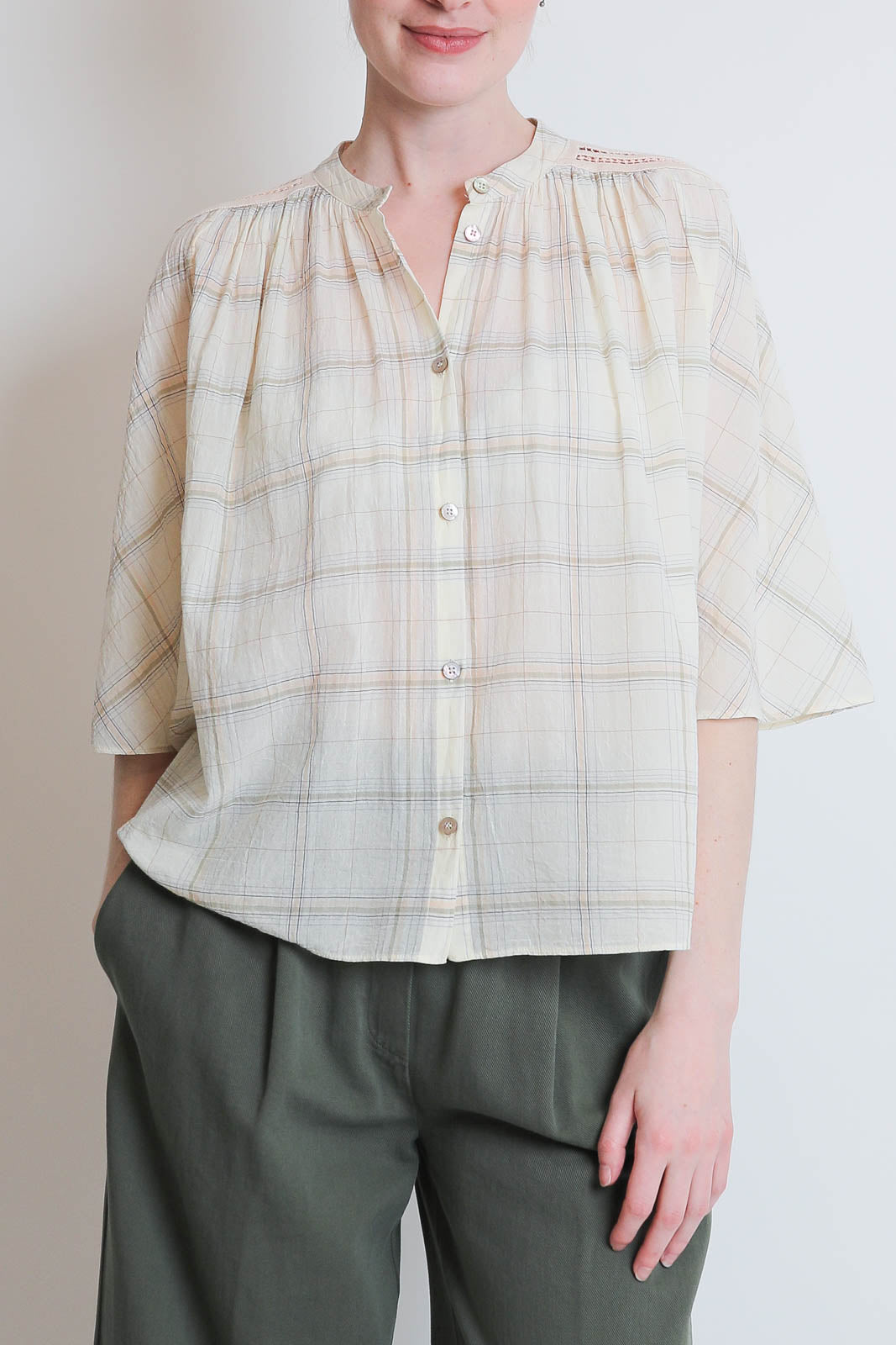 Forte-Forte, Crepe Voile Blouse in Lattementa