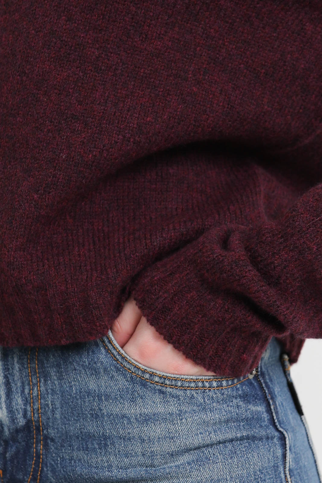Roberto Collina, Scollo V sweater in bordeaux