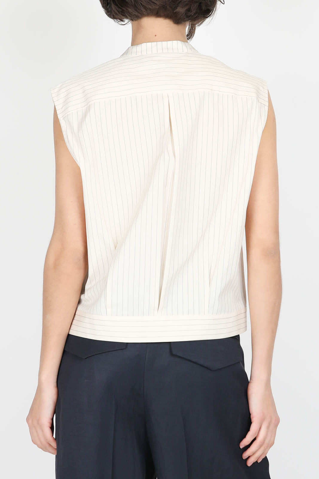 Hale blouse in Ivory/Black Stripes