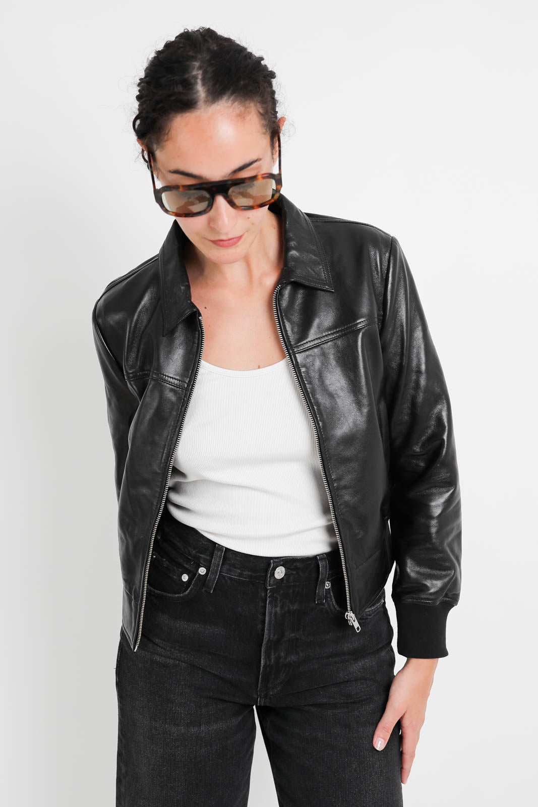 R13, Berlin jacket in Black Leather