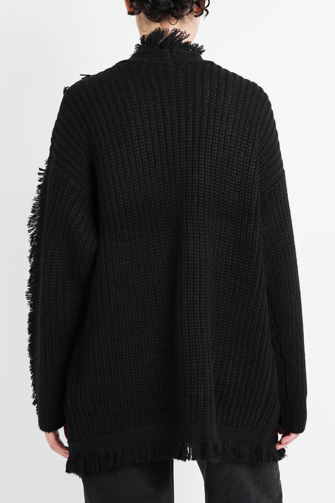 R13, Cardigan Fringe in black