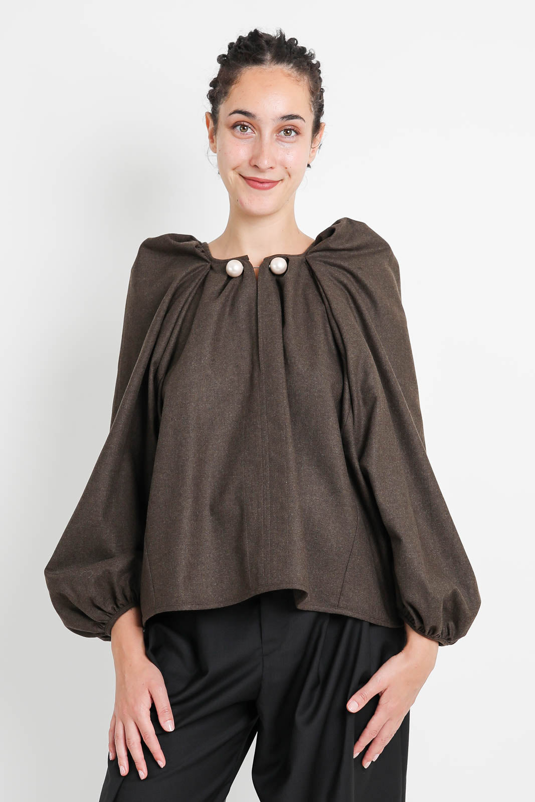 Nackiyé, Grand Bazaar blouse in Bitter Choco