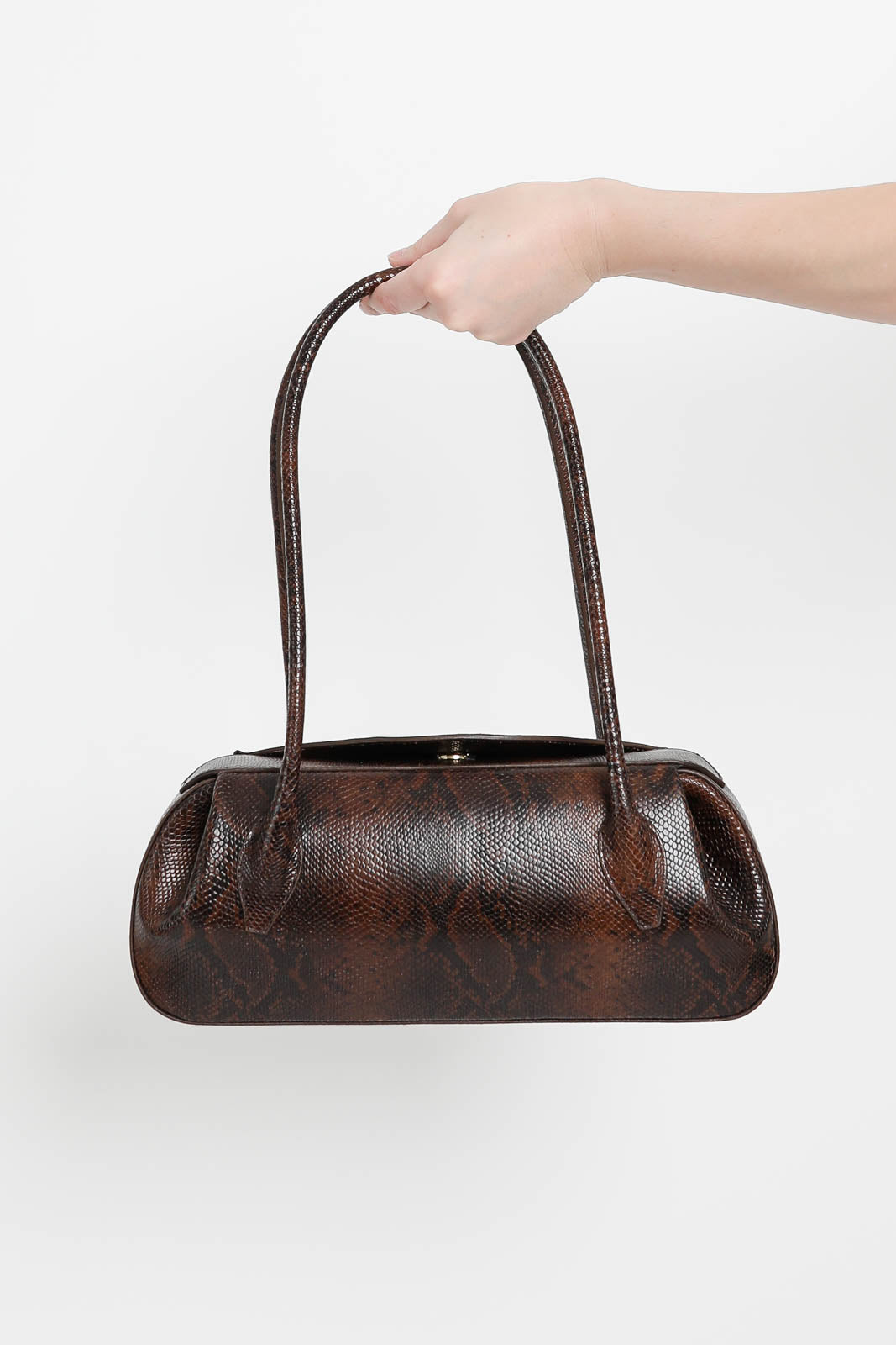 Yuzefi, Bag Oyster in Embossed Snake