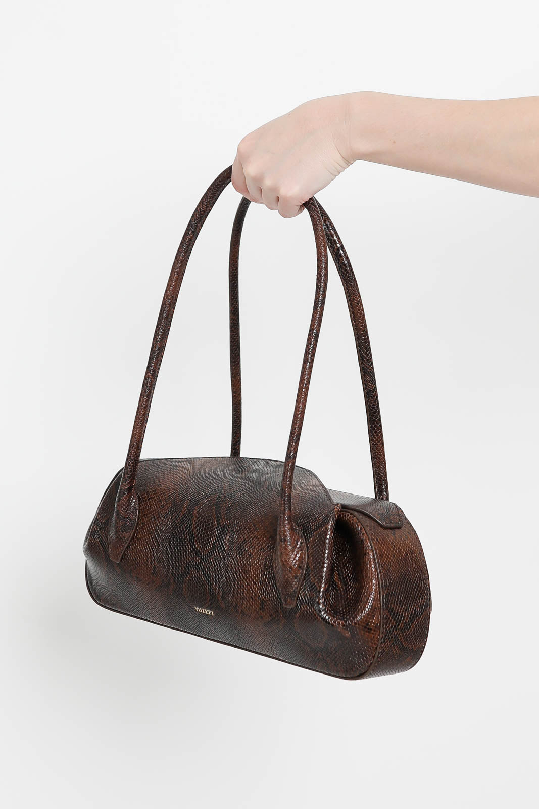 Yuzefi, Bag Oyster in Embossed Snake