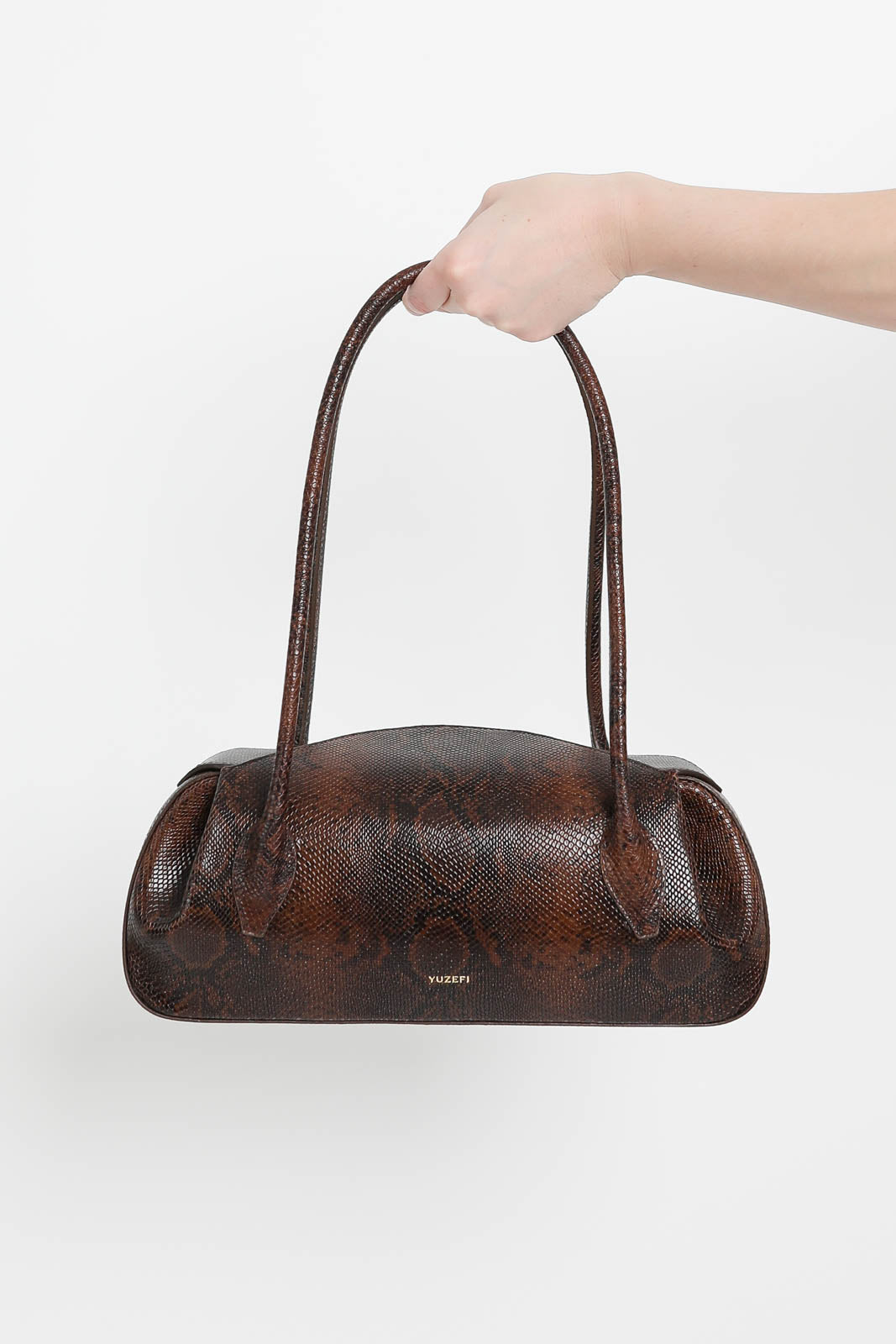 Yuzefi, Bag Oyster in Embossed Snake