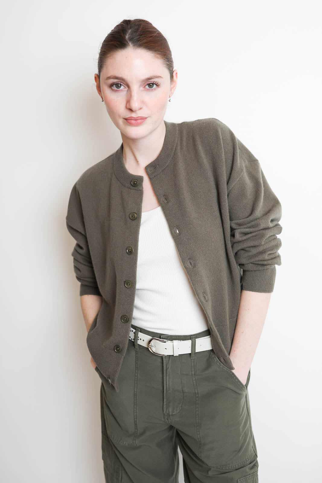 Extreme Cashmere, Cardigan Chou in Army