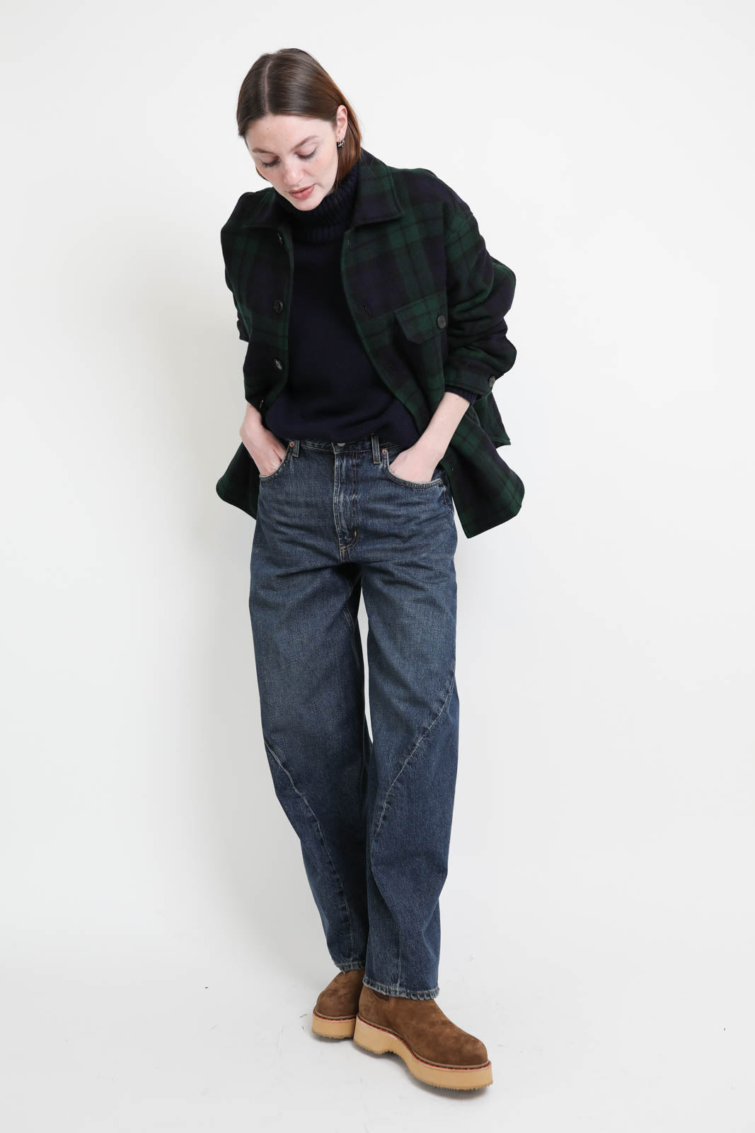 Pomandère, Caban jacket in bottle green