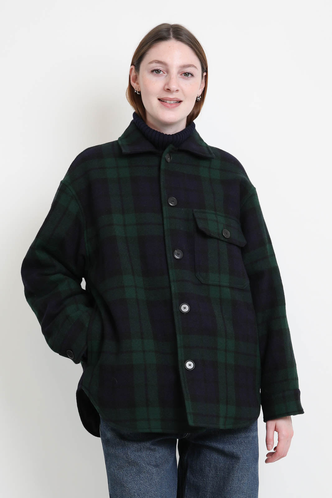 Pomandère, Caban jacket in bottle green