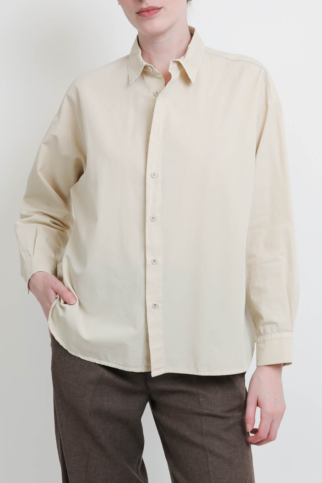 Pomandère, cotton blouse in ivory