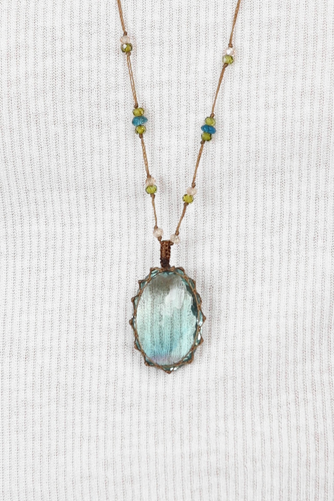 Necklace Tibet in Fluorite Verte