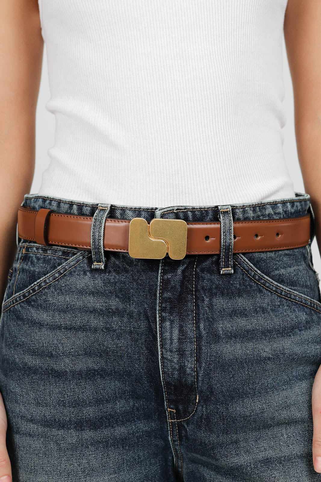 Ninon belt in Noisette