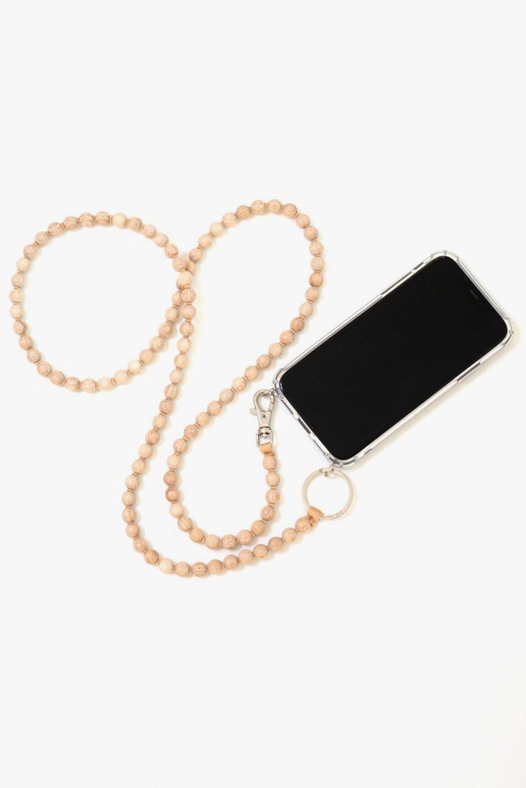 Cell phone chain in natural/beige