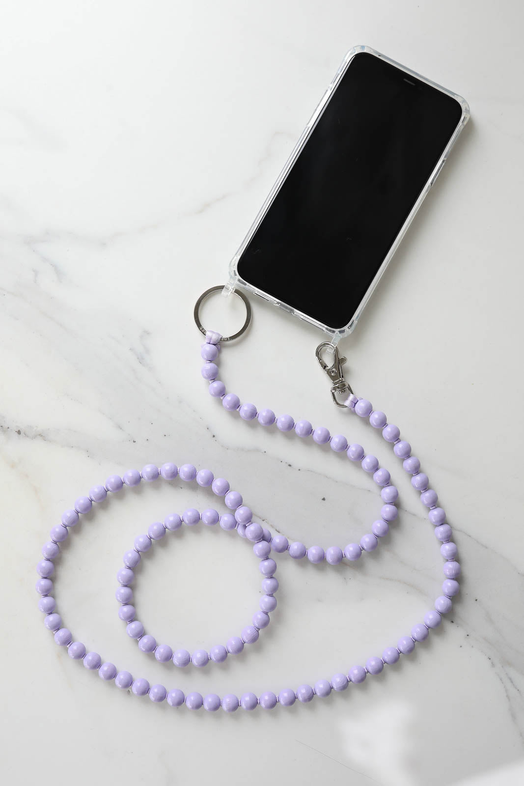 Chaîne pour téléphone portable en lilas