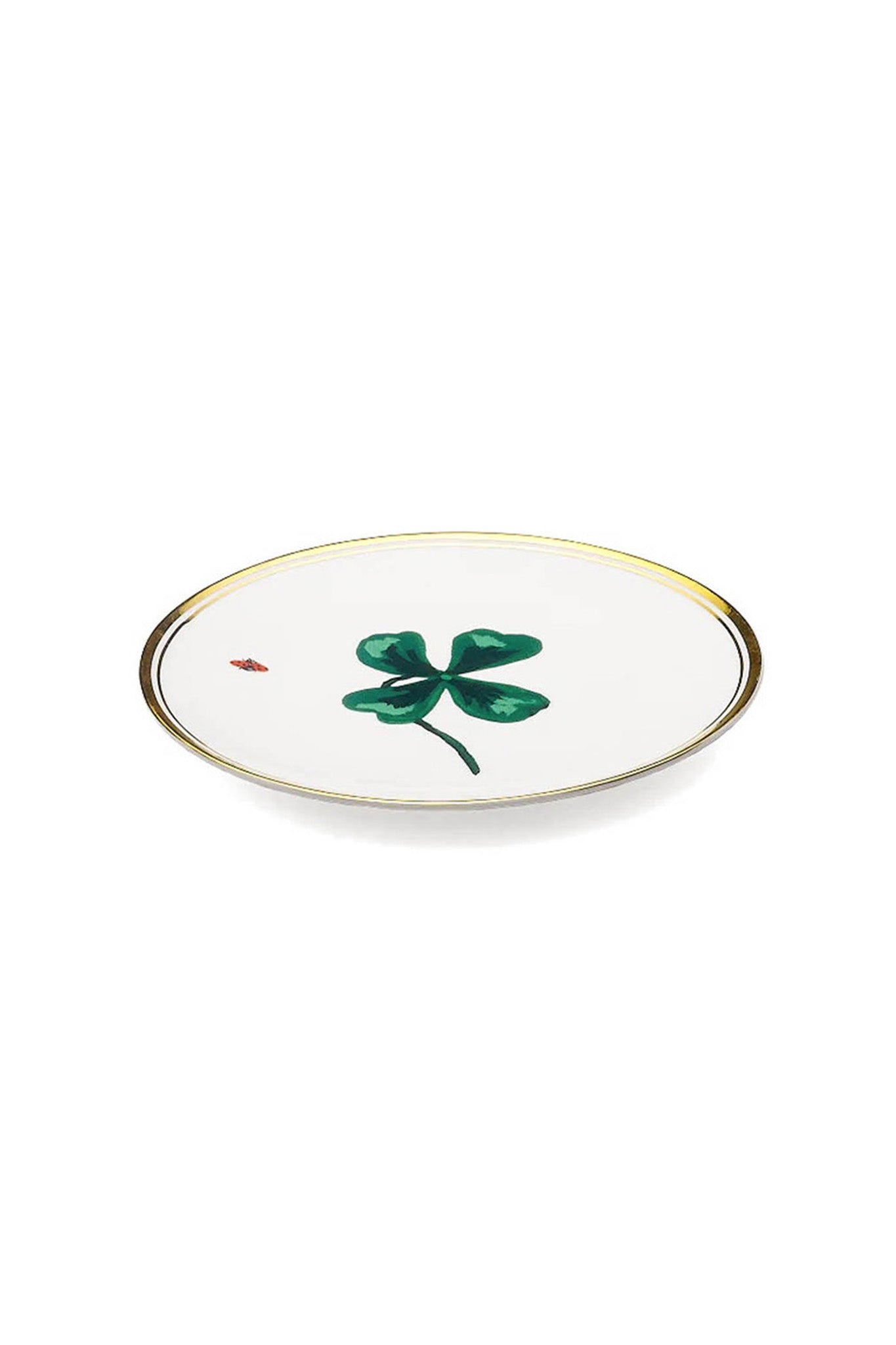 Assiette Quadrifoglio en Blanc/Vert/Rouge