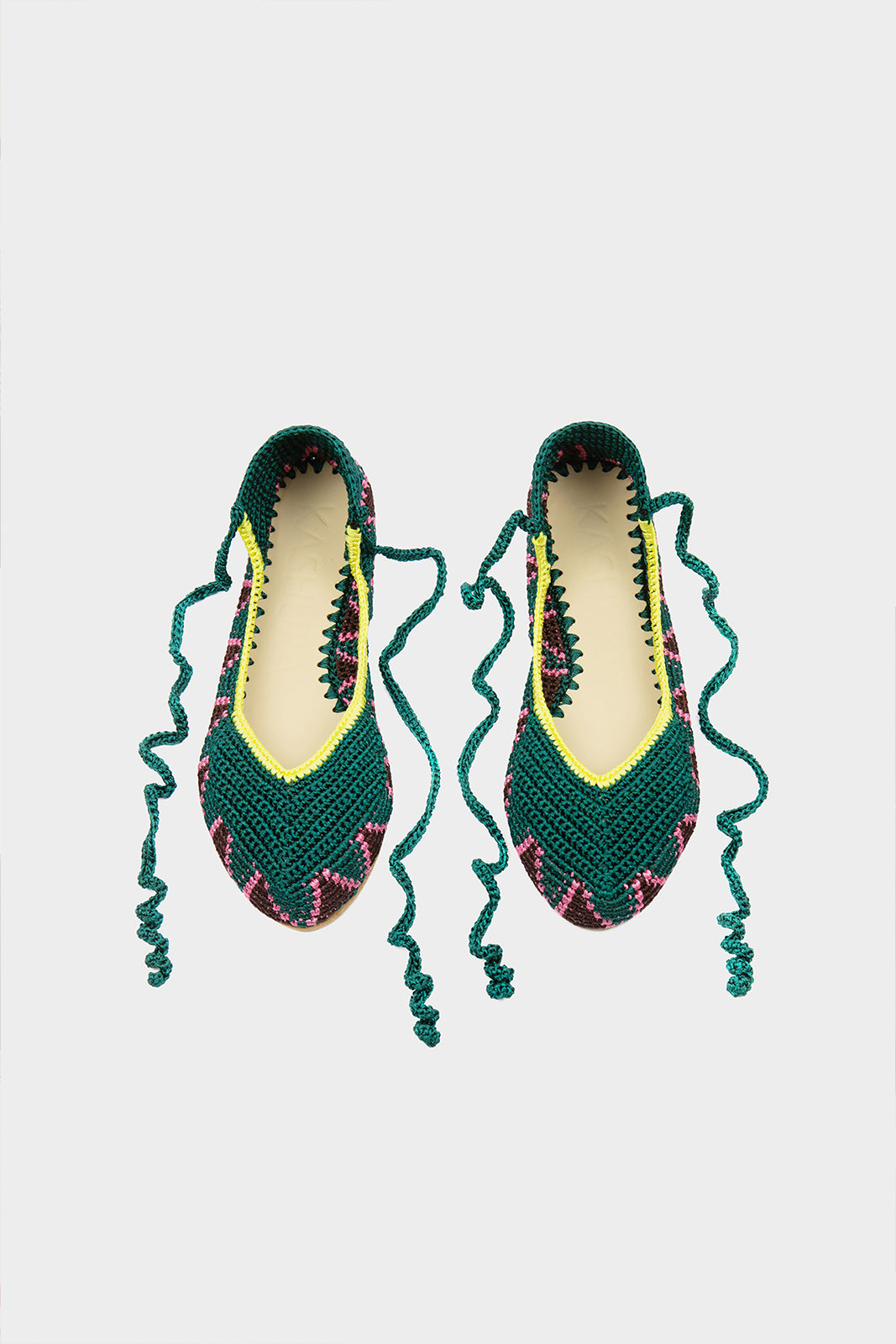 Ballerines Hautes en Pastèque Vert