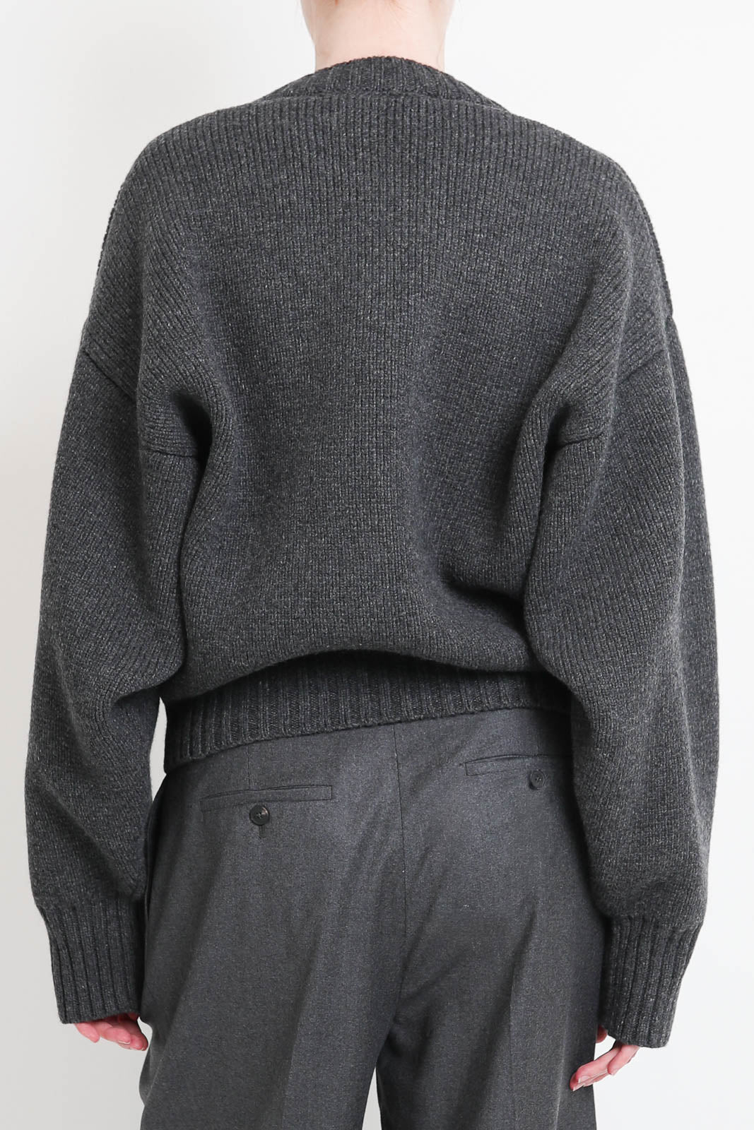 Róhe, Pullover Sculptural en Mid Grey Melange