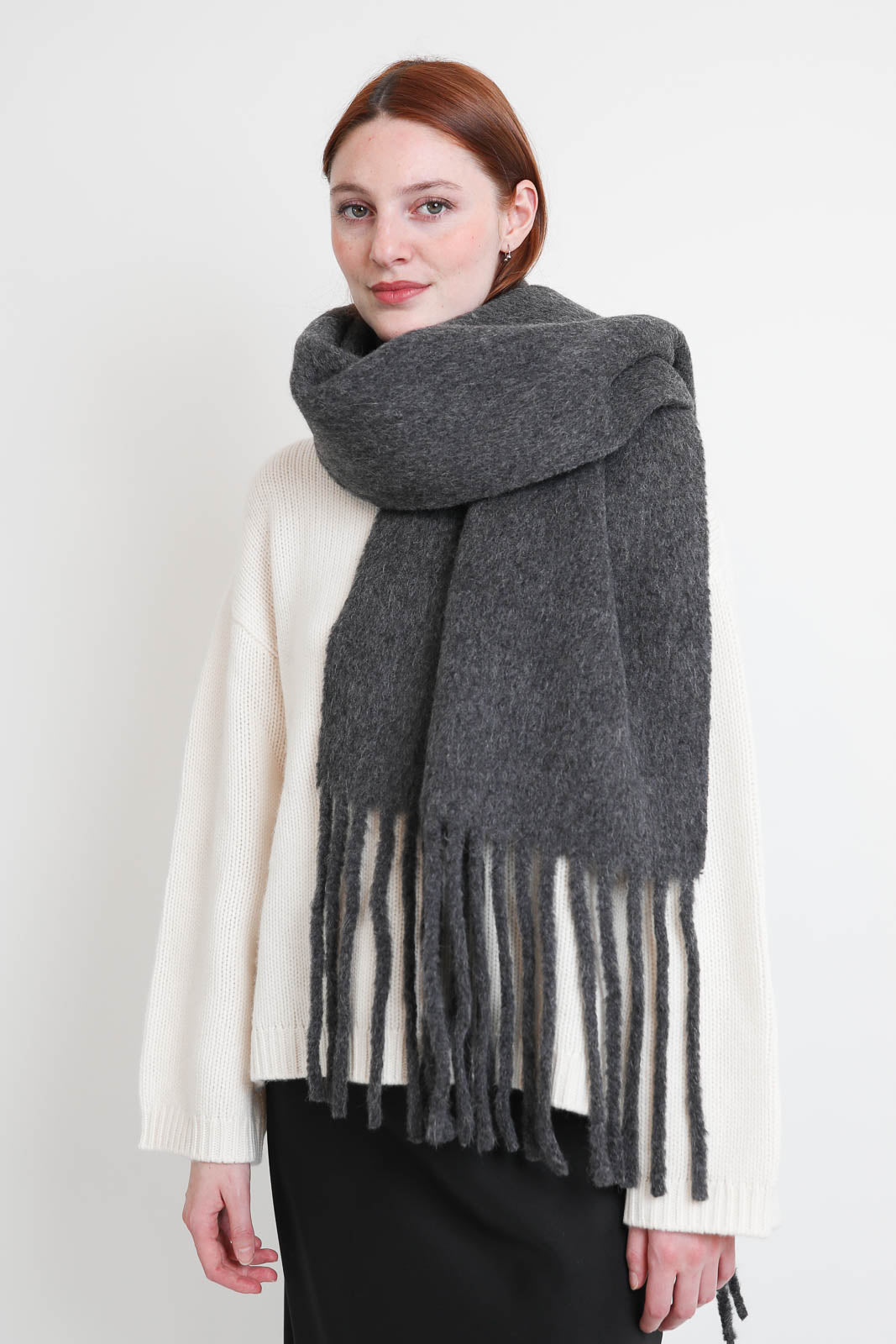 Loulou de Saison, écharpe Santo en Anthracite Melange