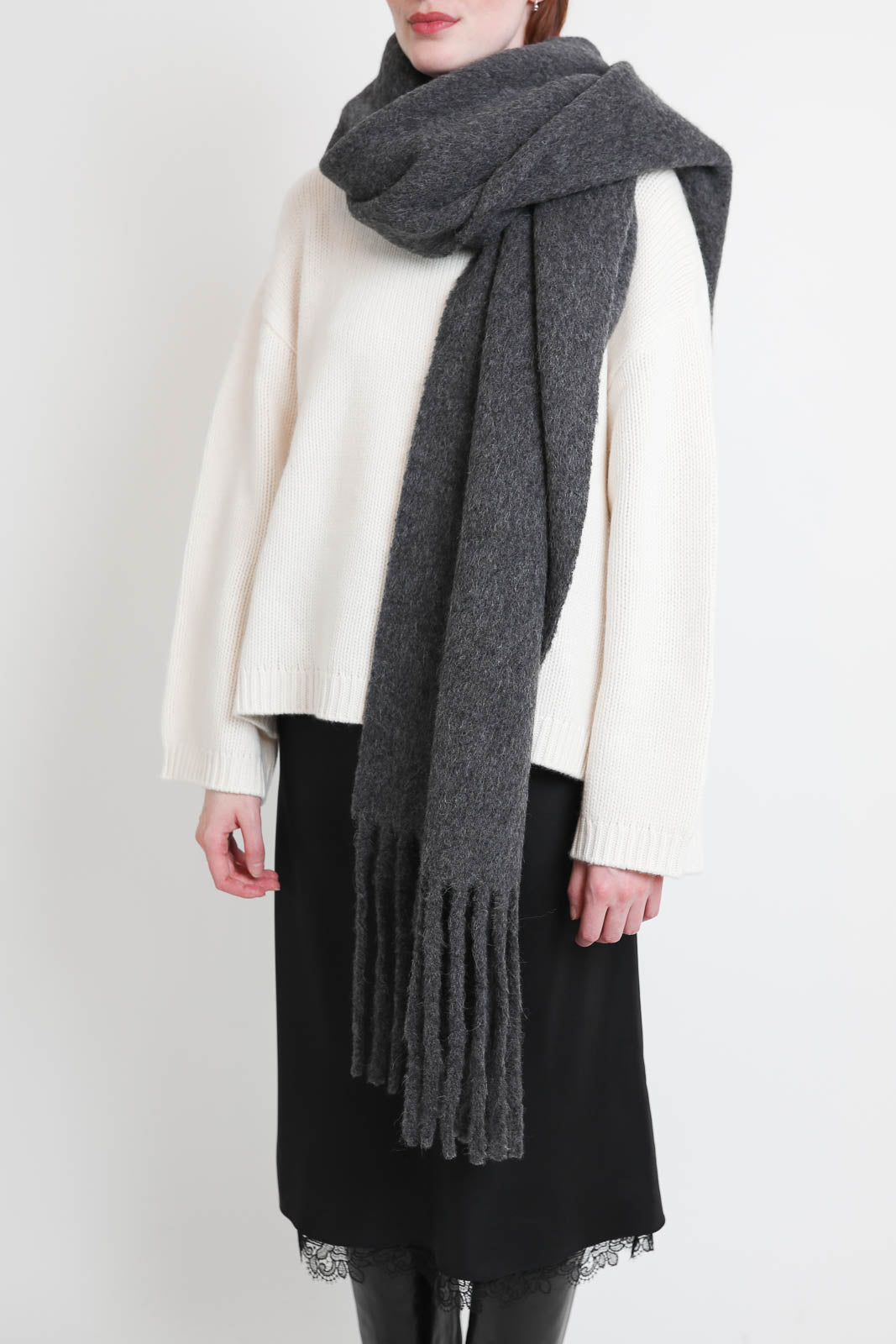 Loulou de Saison, écharpe Santo en Anthracite Melange