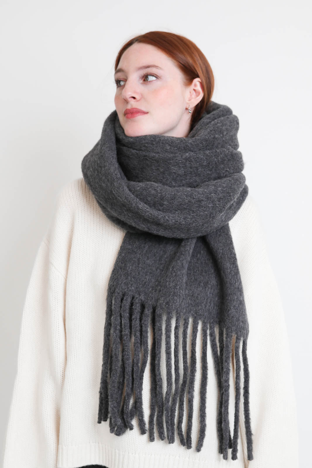 Loulou de Saison, écharpe Santo en Anthracite Melange