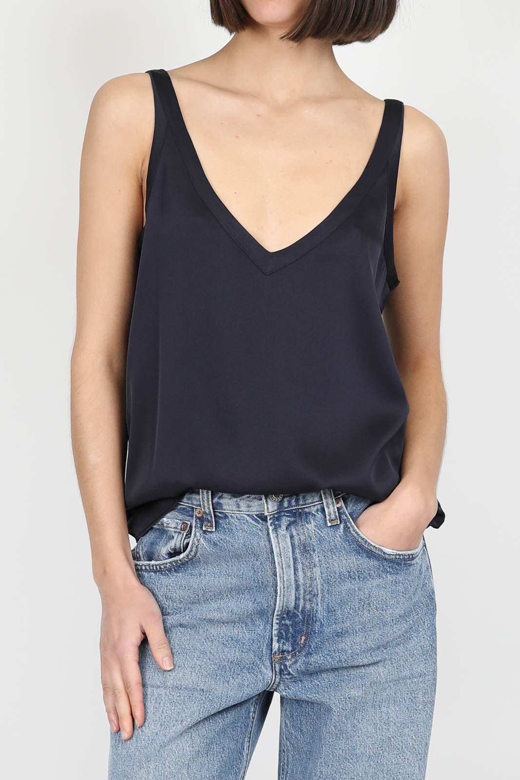 Top Shin en bleu gris