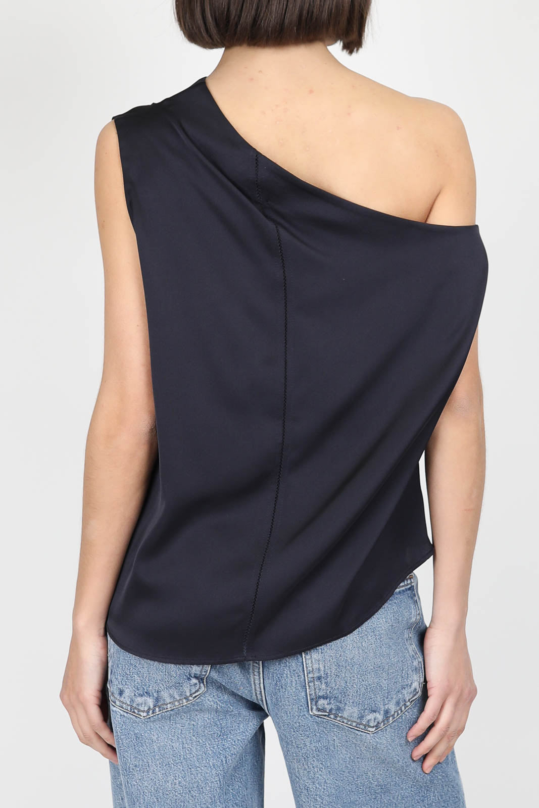 Top Lacy en bleu gris