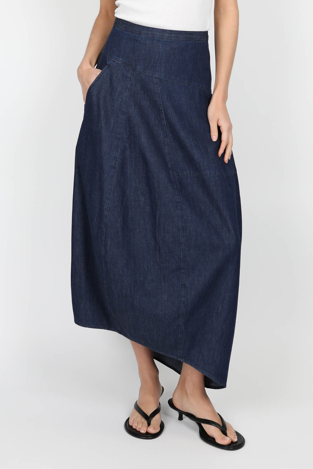 Jupe Balloon en indigo