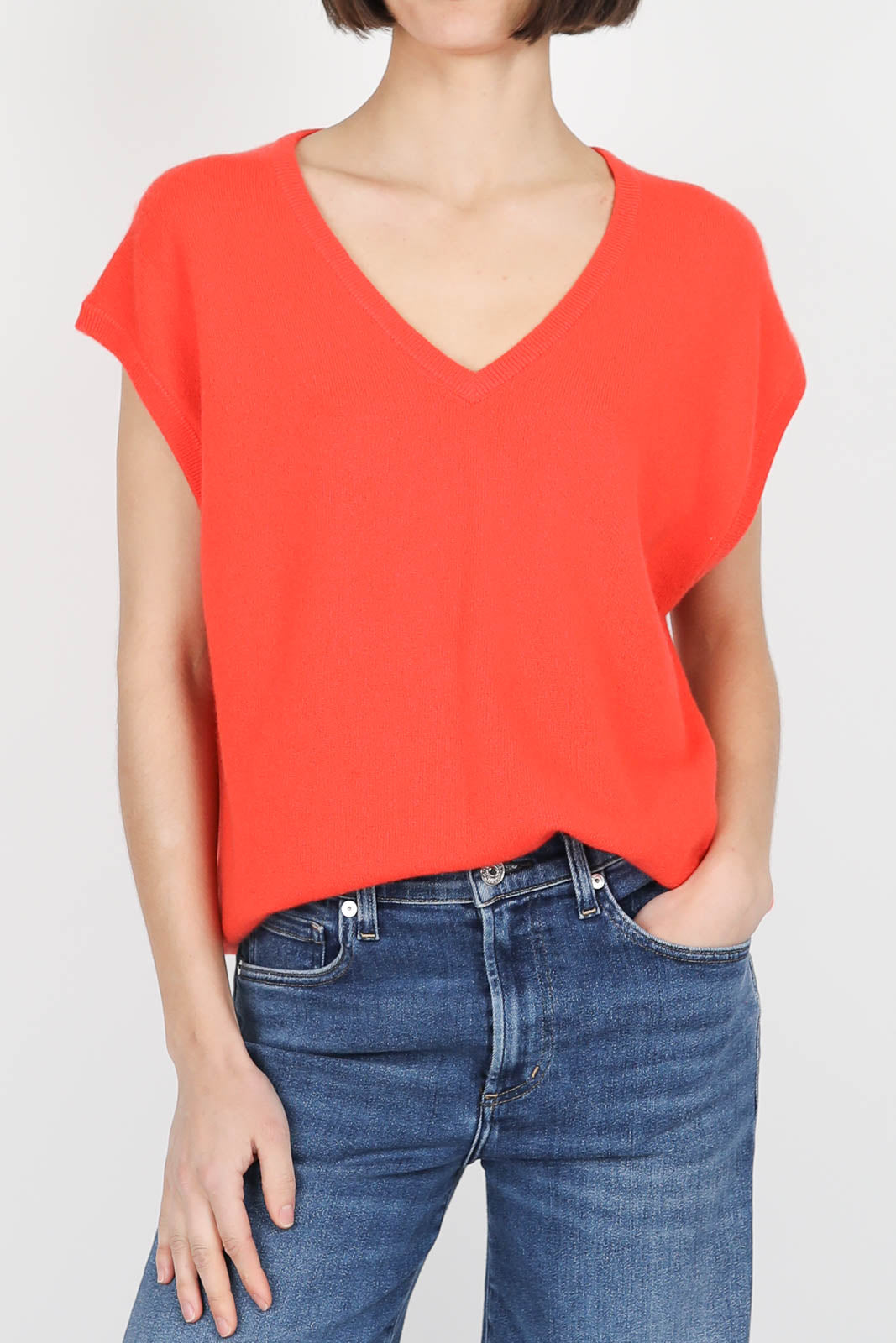 T-shirt en cachemire Val in Red Sun