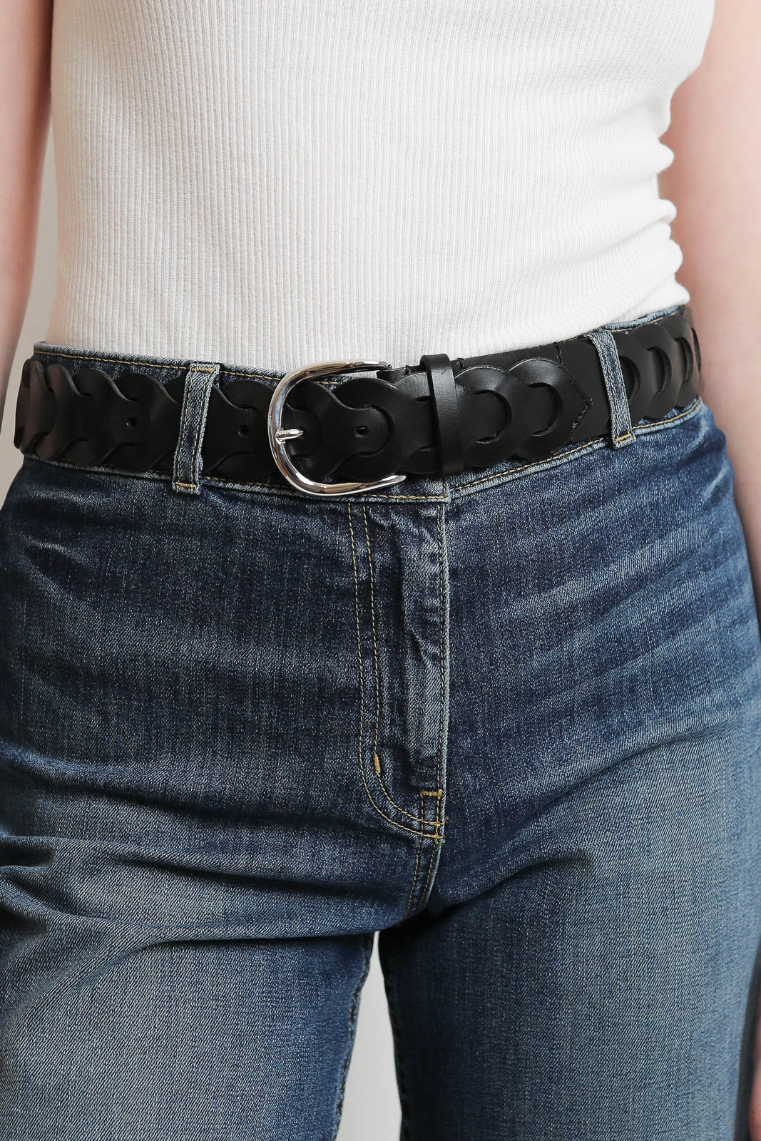 Isabel Marant, ceinture Edena en noir/argent