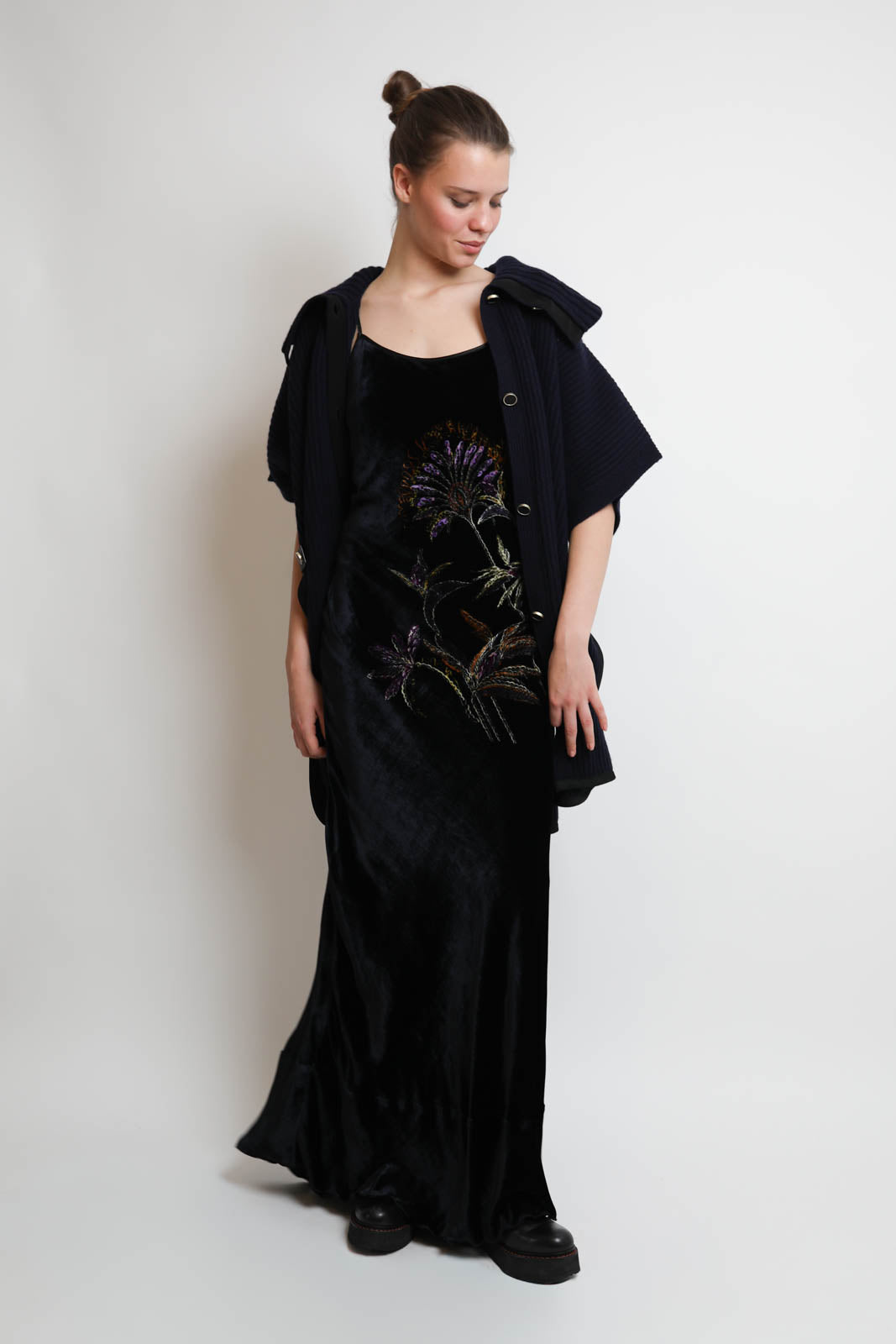 Forte-Forte, robe Sogni Velvet in Notte