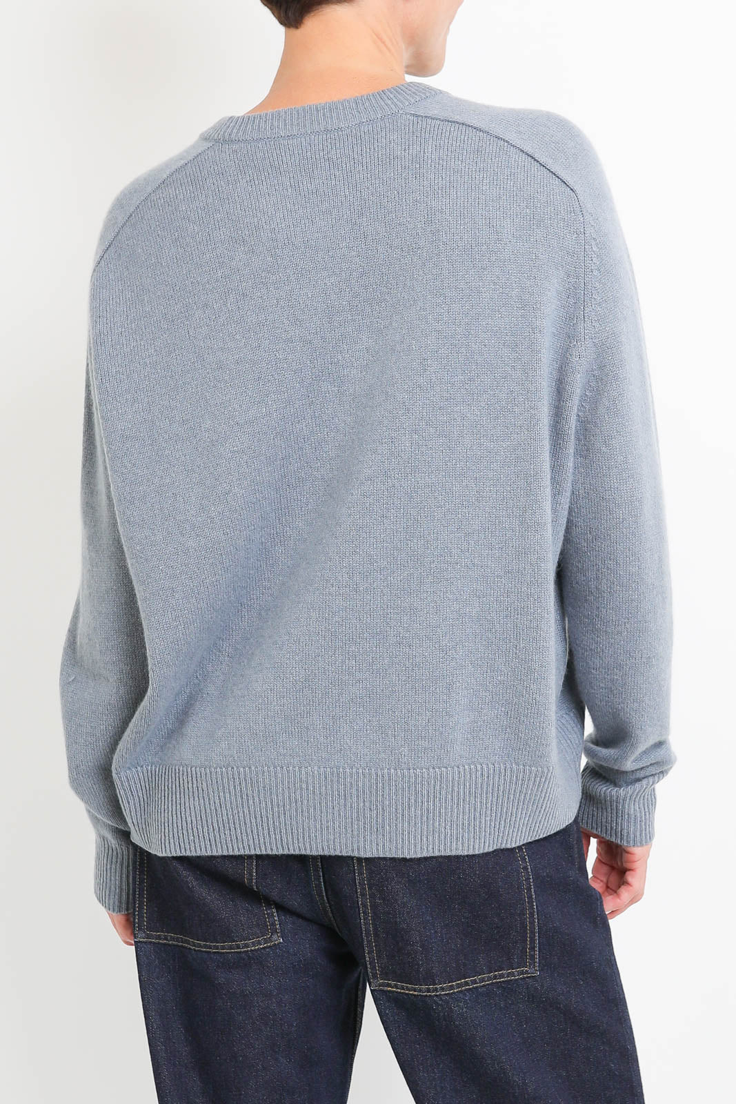 Soft Goat, Pullover Boyfriend Crewneck en bleu rétro