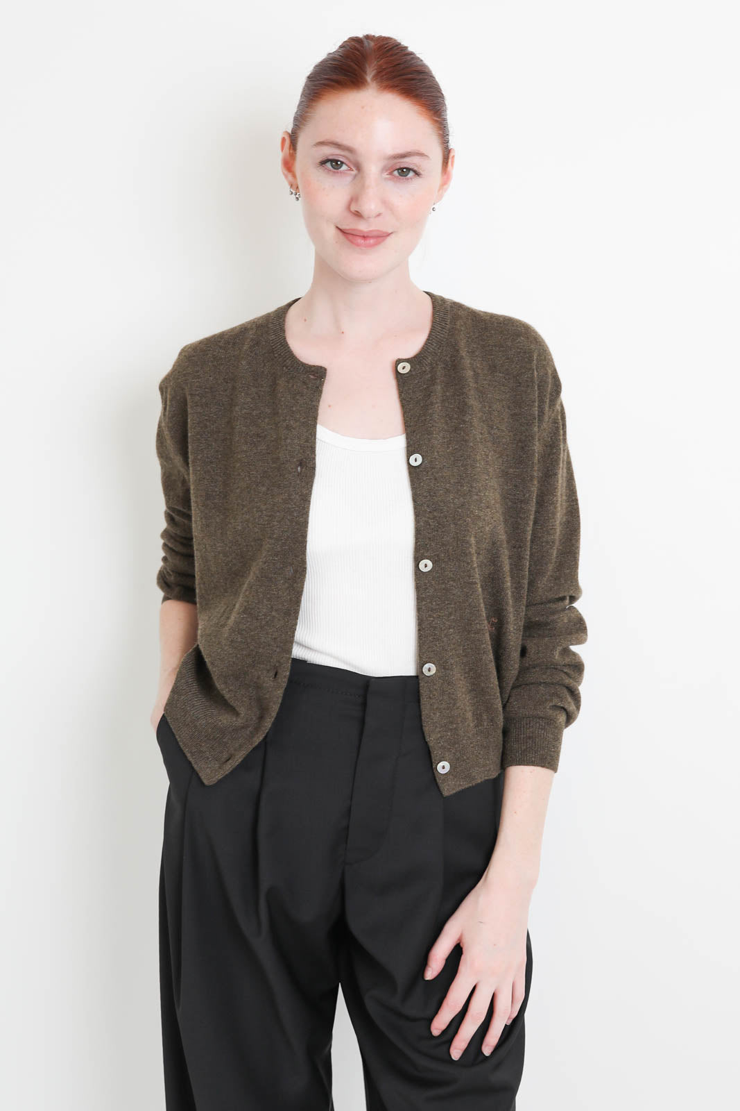 Nackiye, Cardigan Sea Shell en chestnut