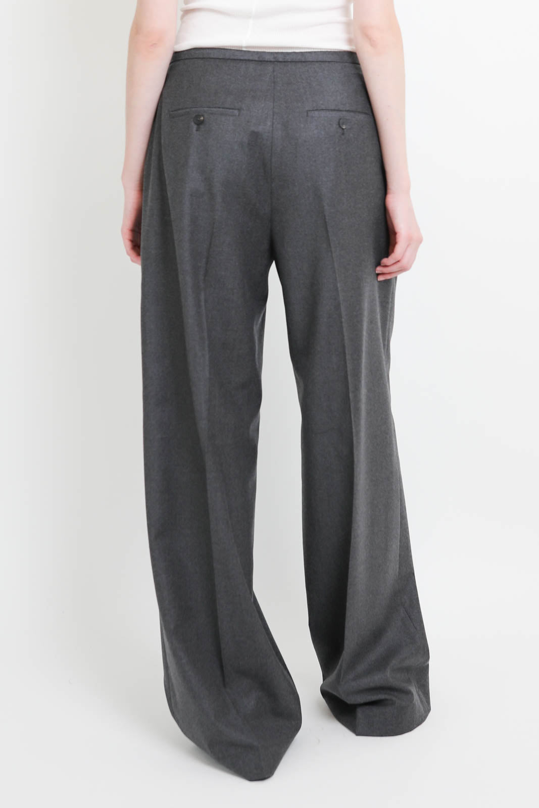 Pantalon brut en laine Dark Grey Melange
