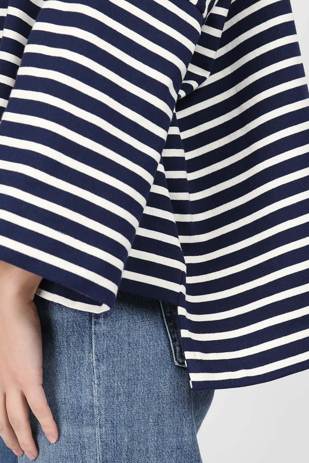 Pullover Marinière Amour en marine-blanc