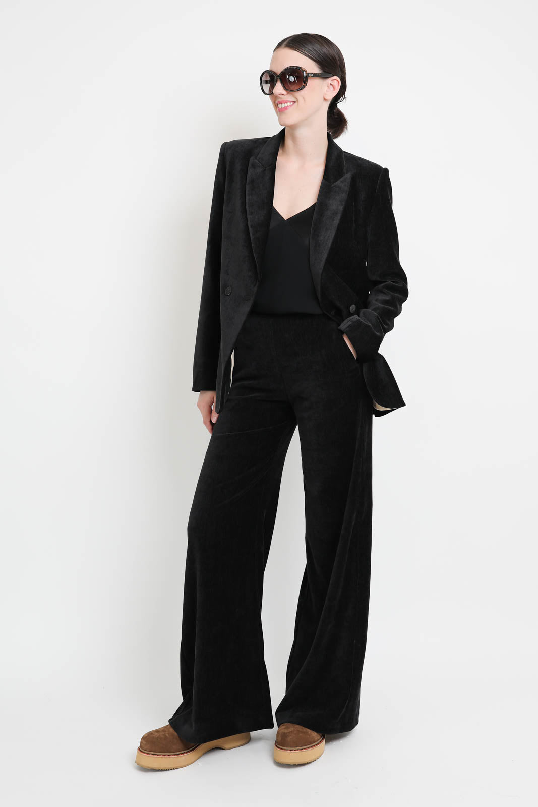 Blazer en velours noir