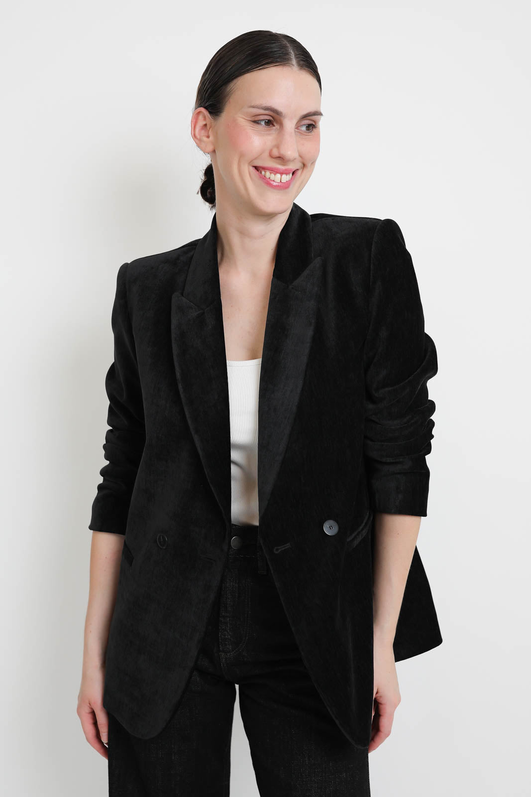 Blazer en velours noir