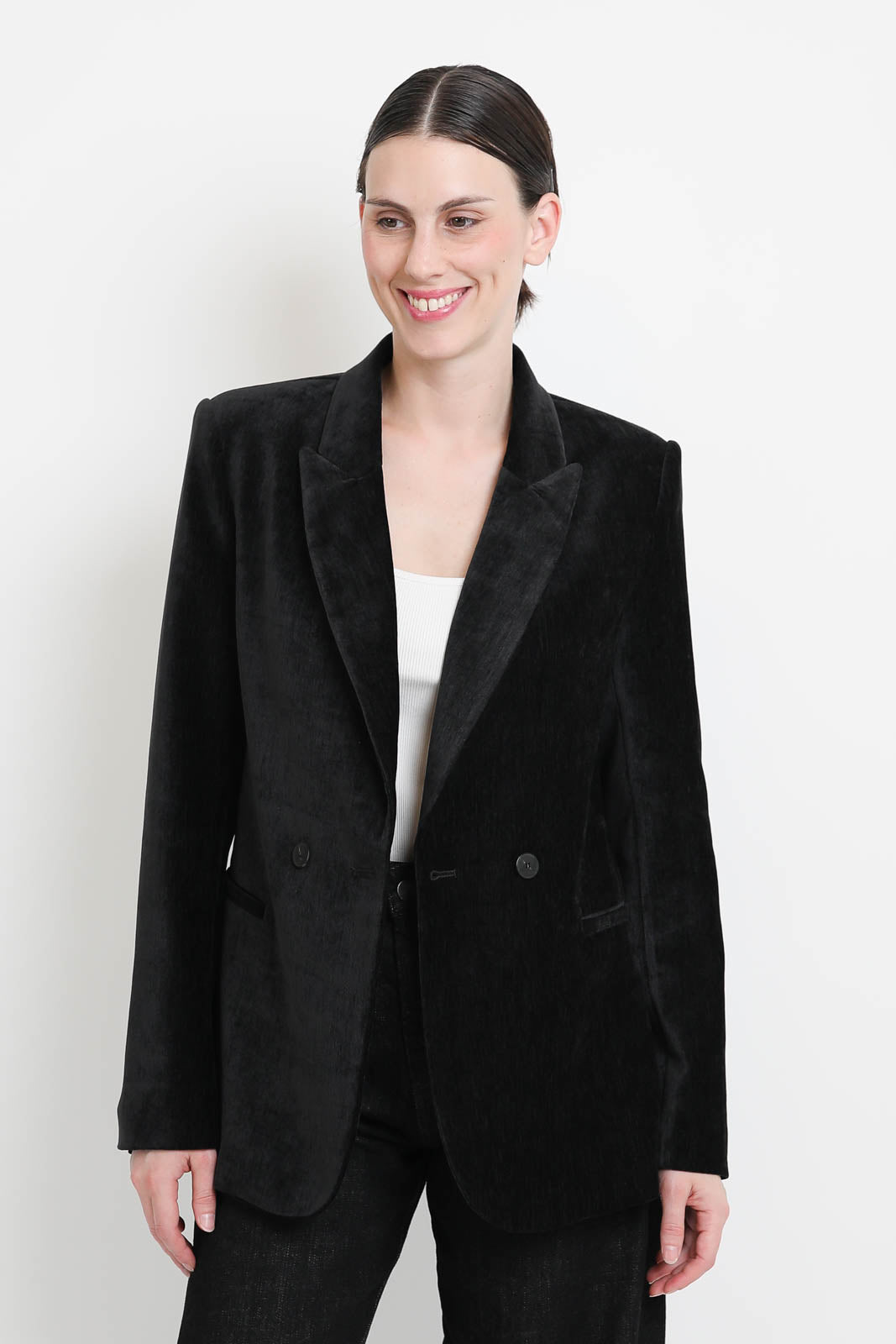 Blazer en velours noir