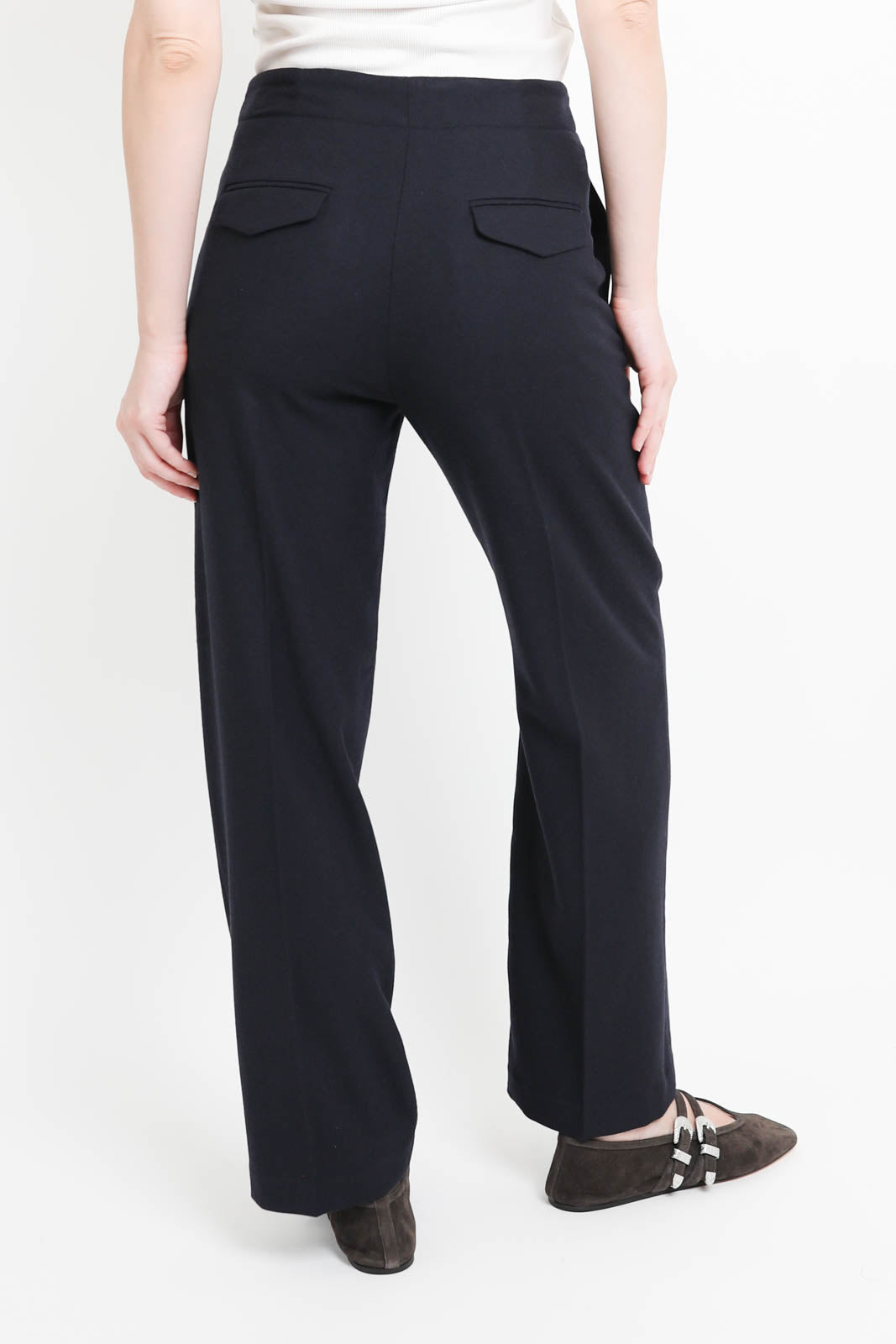 Pomandère, pantalon à jambe droite marine
