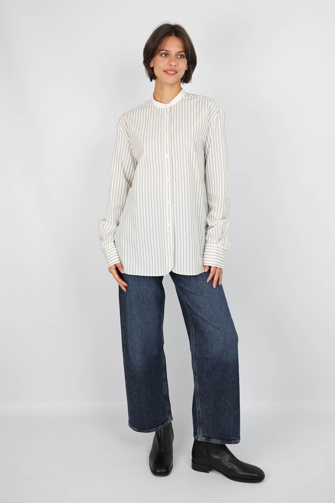 Blouse Bermudes en Blanc Casse/Noir