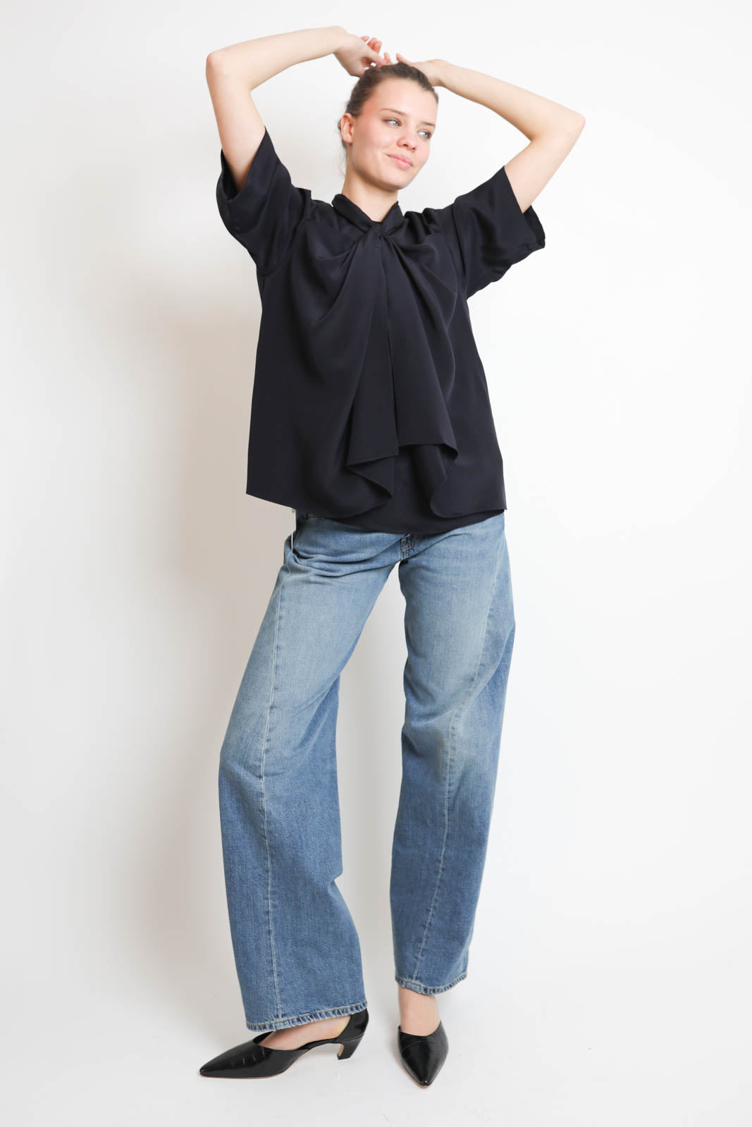 Tibi, Chemisier 4 Ply Silk Tie in Dark Navy