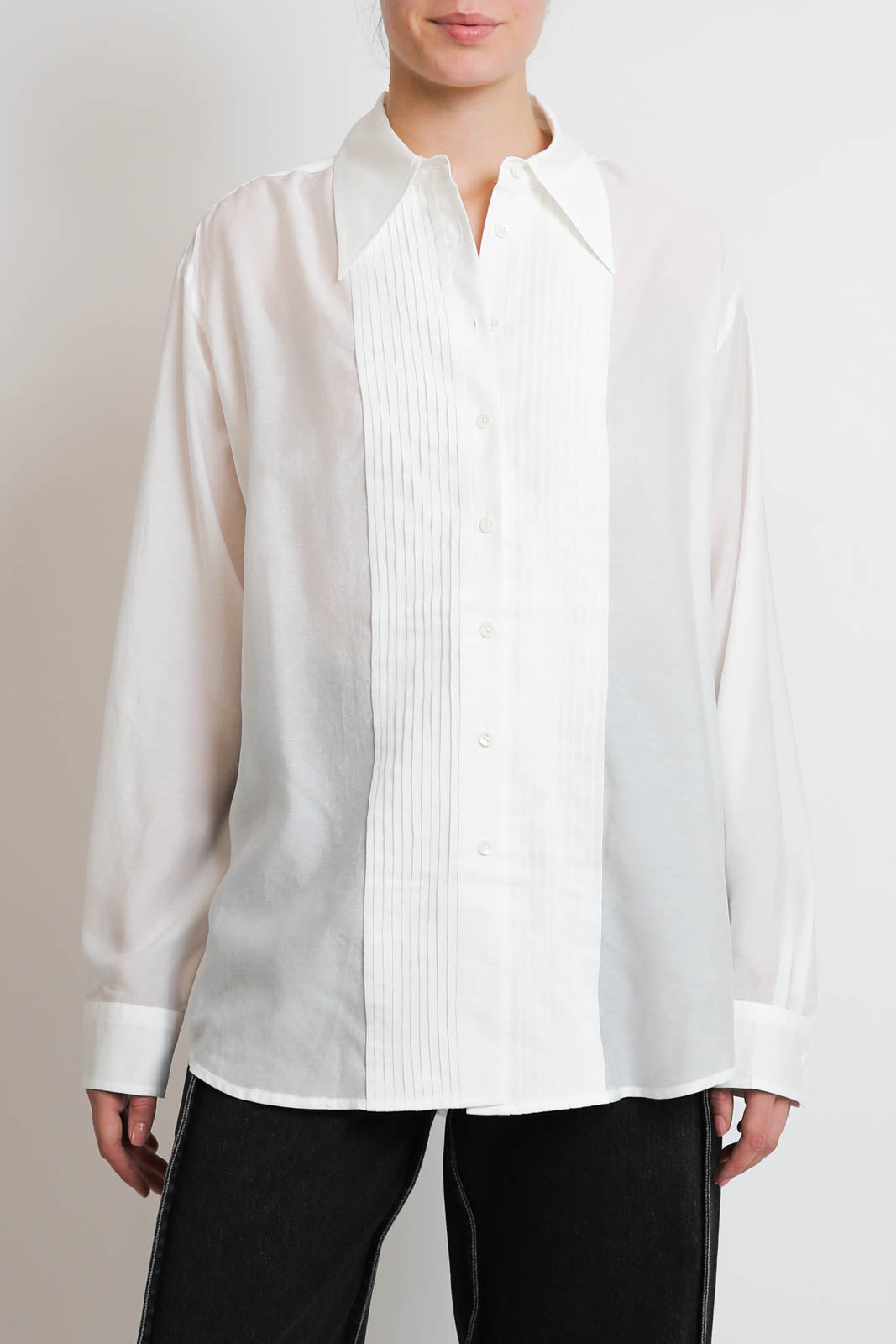 Tibi, Chemisier Easy Pintucked en ivoire