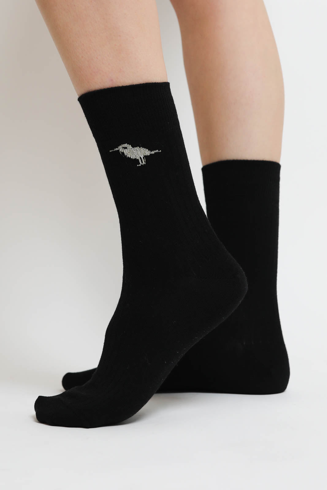 Vestibule, chaussettes L'Oiseau en noir