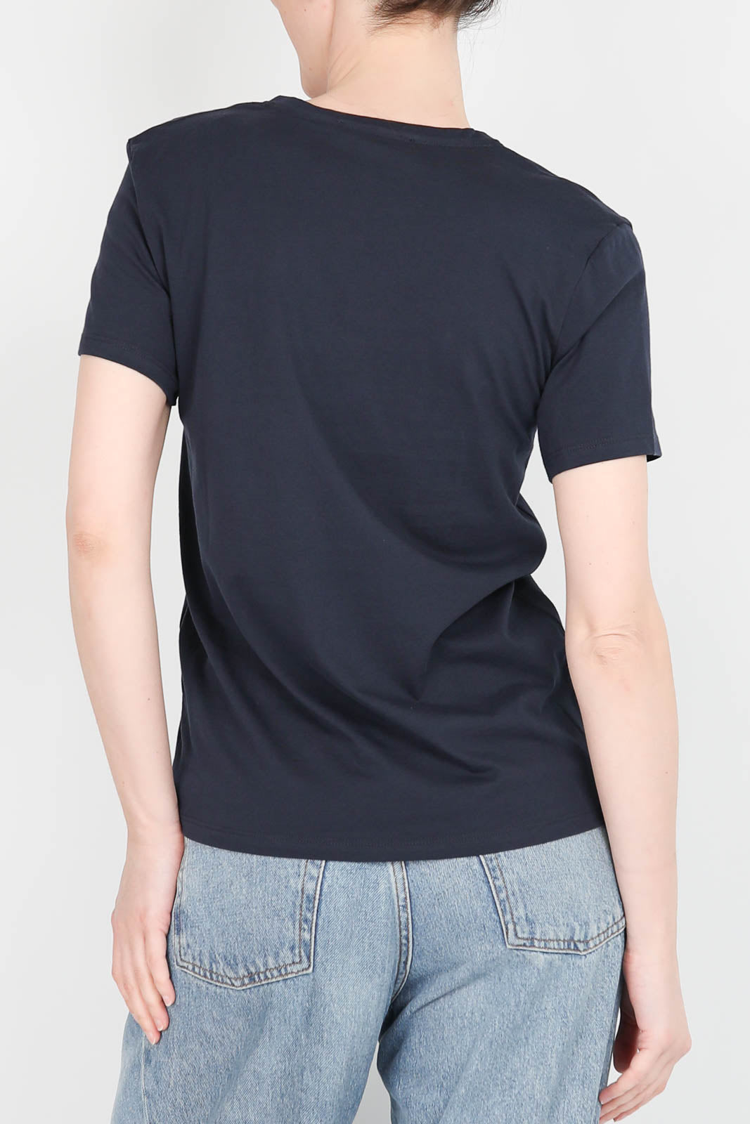 T-shirt col V marine