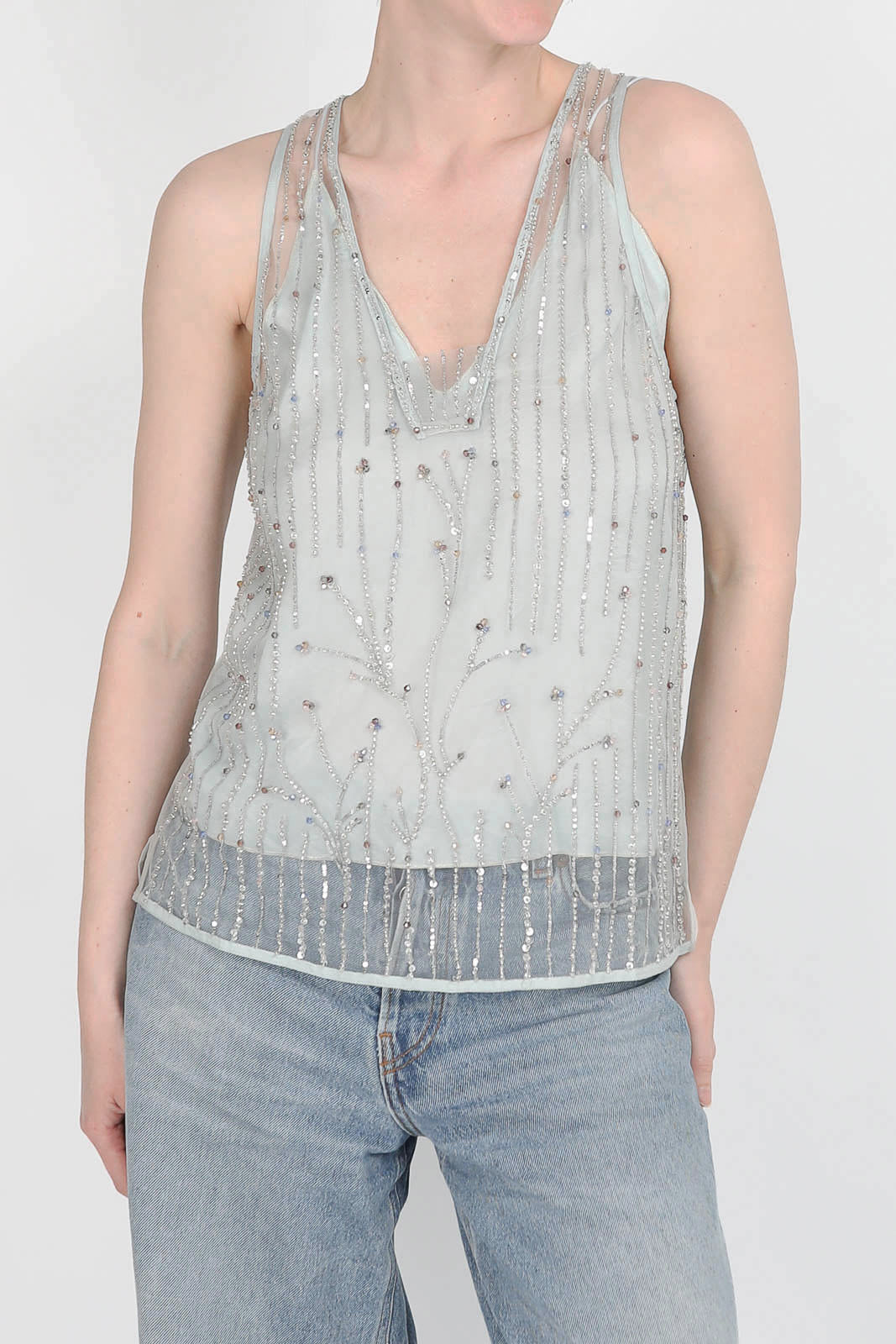 Top avec broderies en Firefly