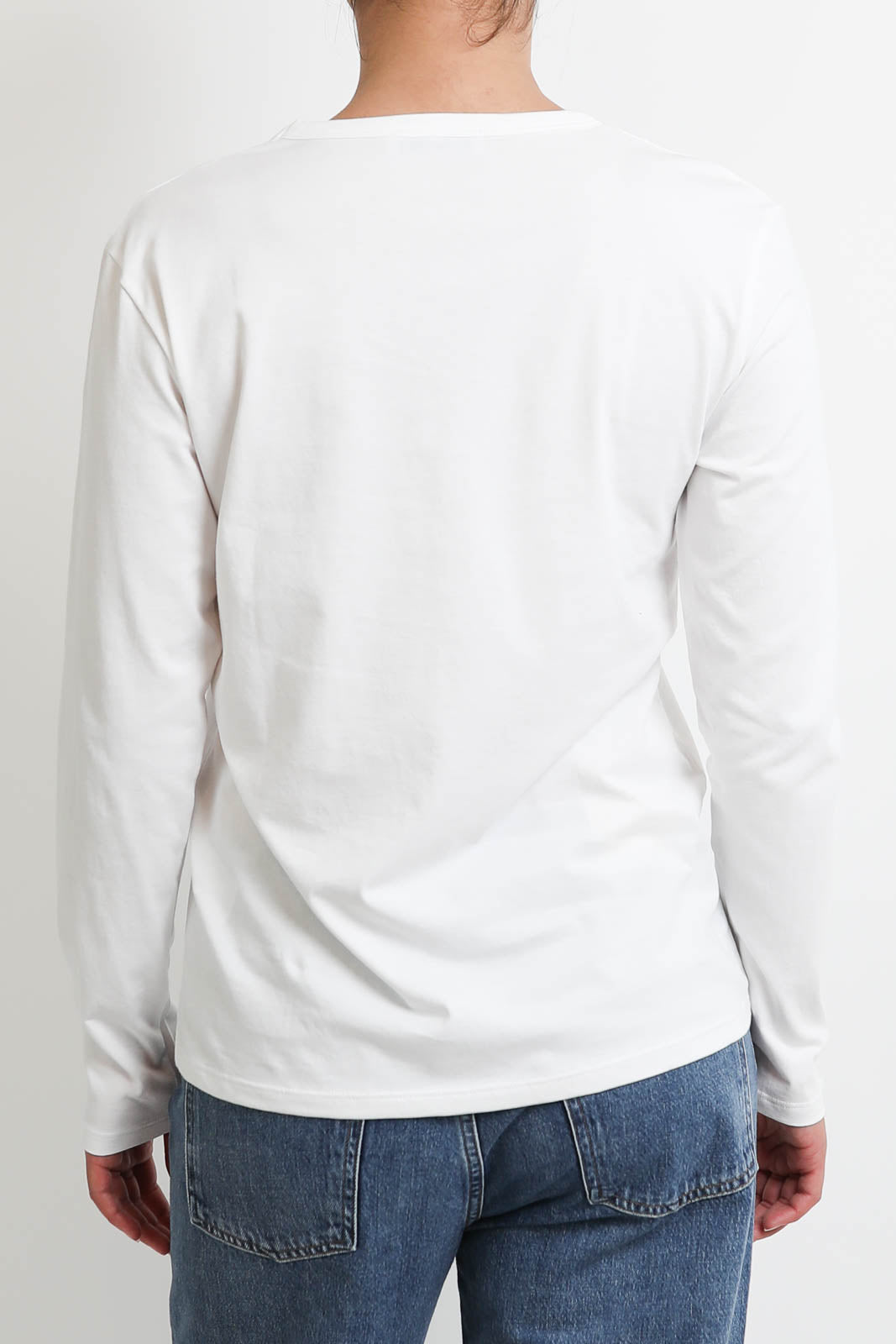 Vestibule, chemise à manches longues Crewneck en blanc