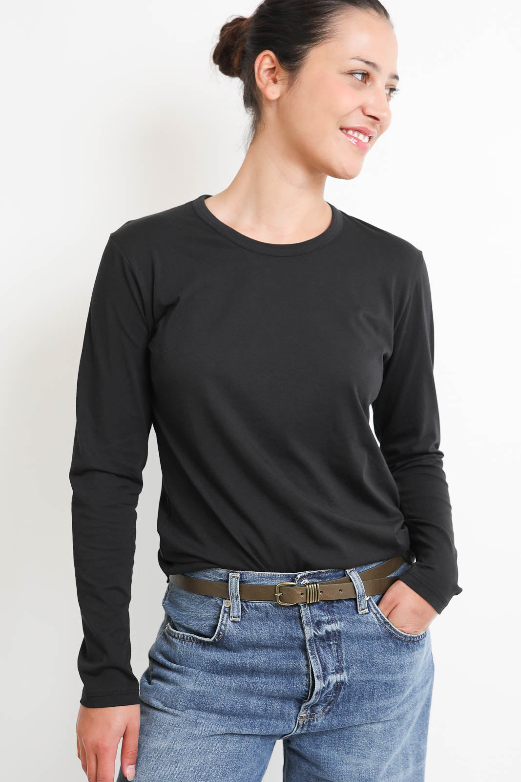 Vestibule, T-shirt manches longues Crewneck en noir