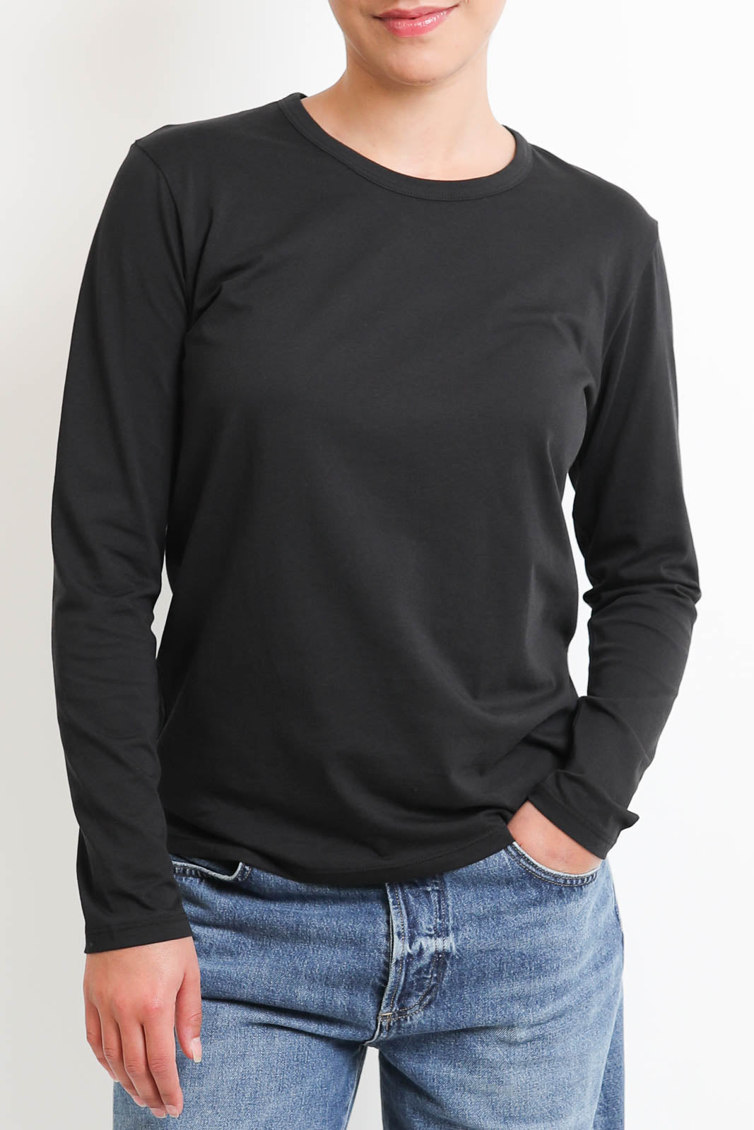 Vestibule, T-shirt manches longues Crewneck en noir
