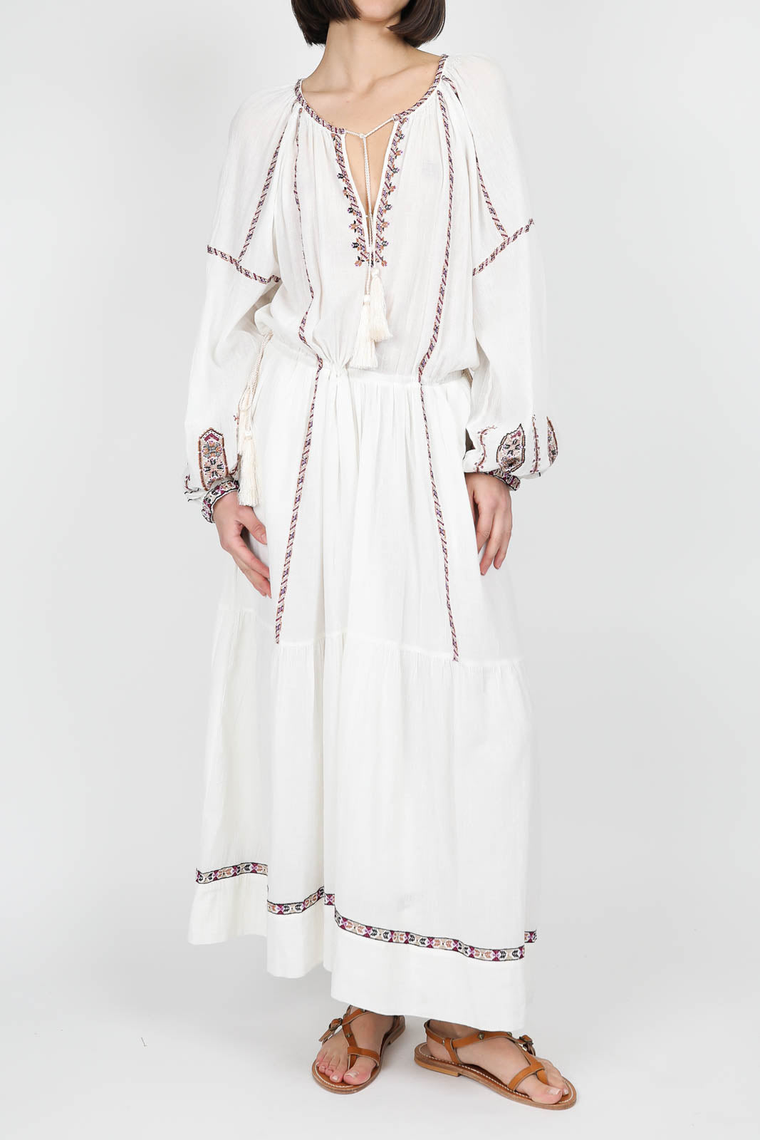 Robe Florenza en écru/orange