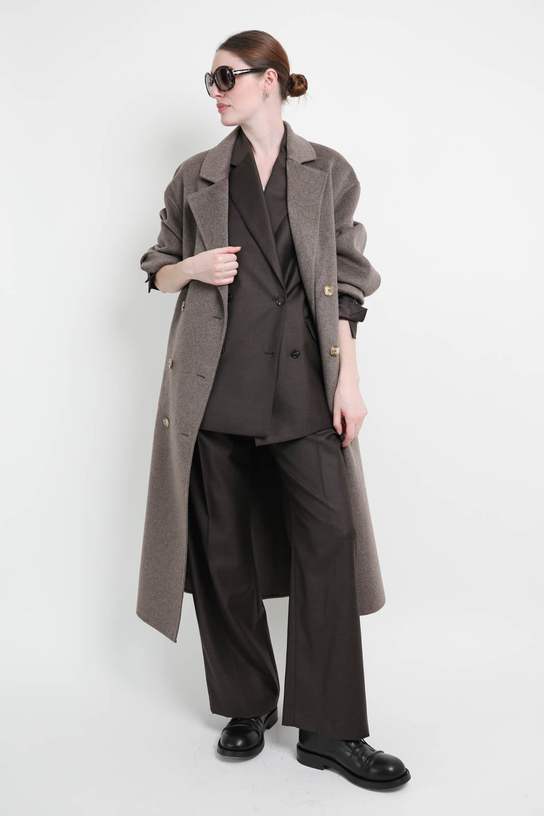 Loulou de Saison, manteau Borneo en taupe mélangée