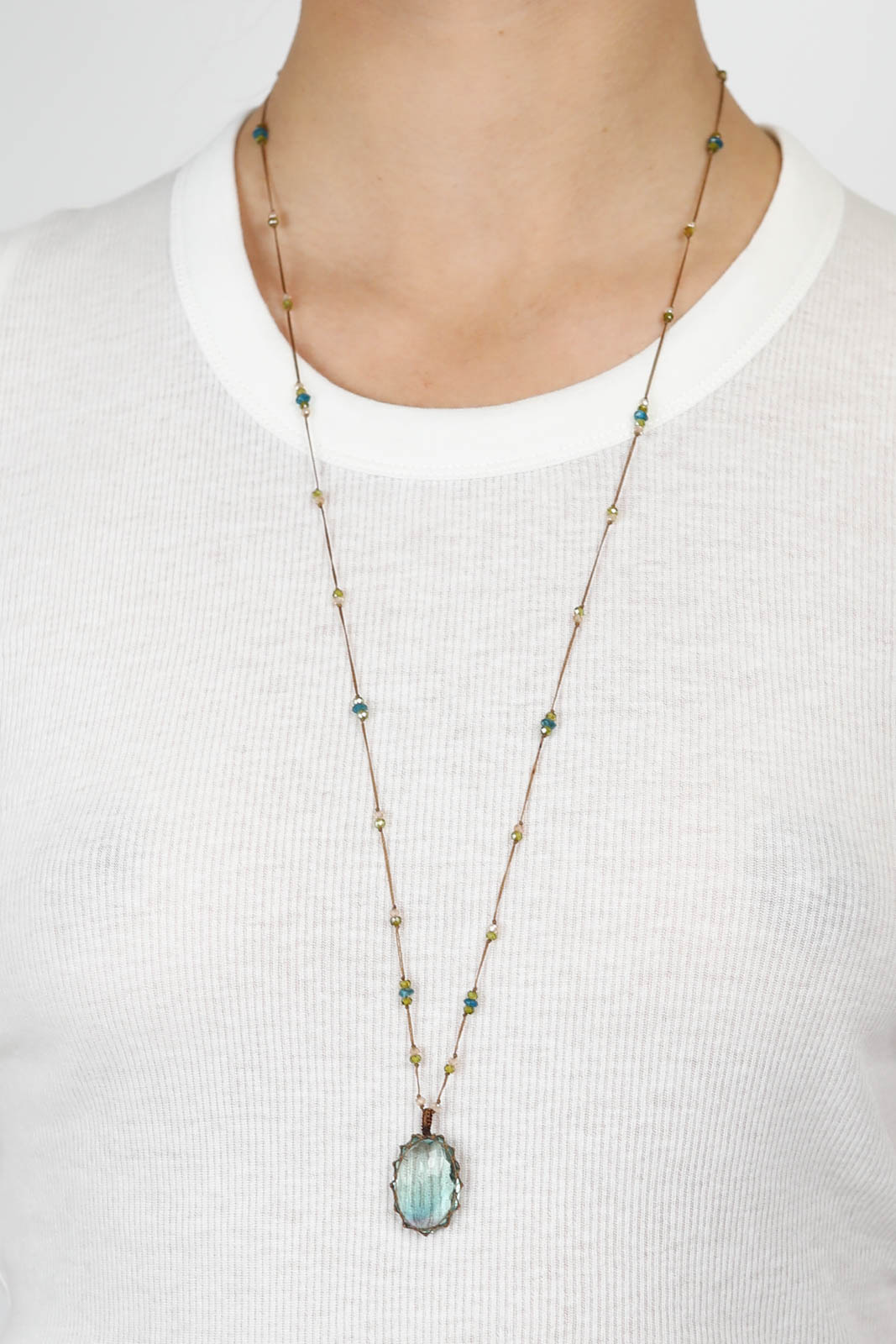 Collier Tibet en Fluorite Verte